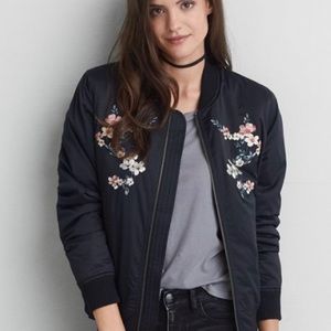 AEO American Eagle XS Satin Bomber Jacket
